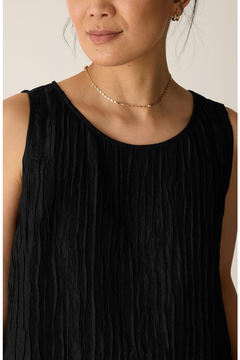 Stretch Silk Shell Top, Alternate, color, BLACK