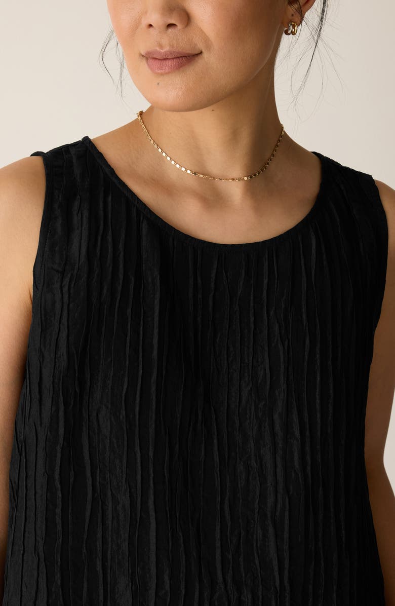 Eileen Fisher Stretch Silk Shell Top, Alternate, color, Black