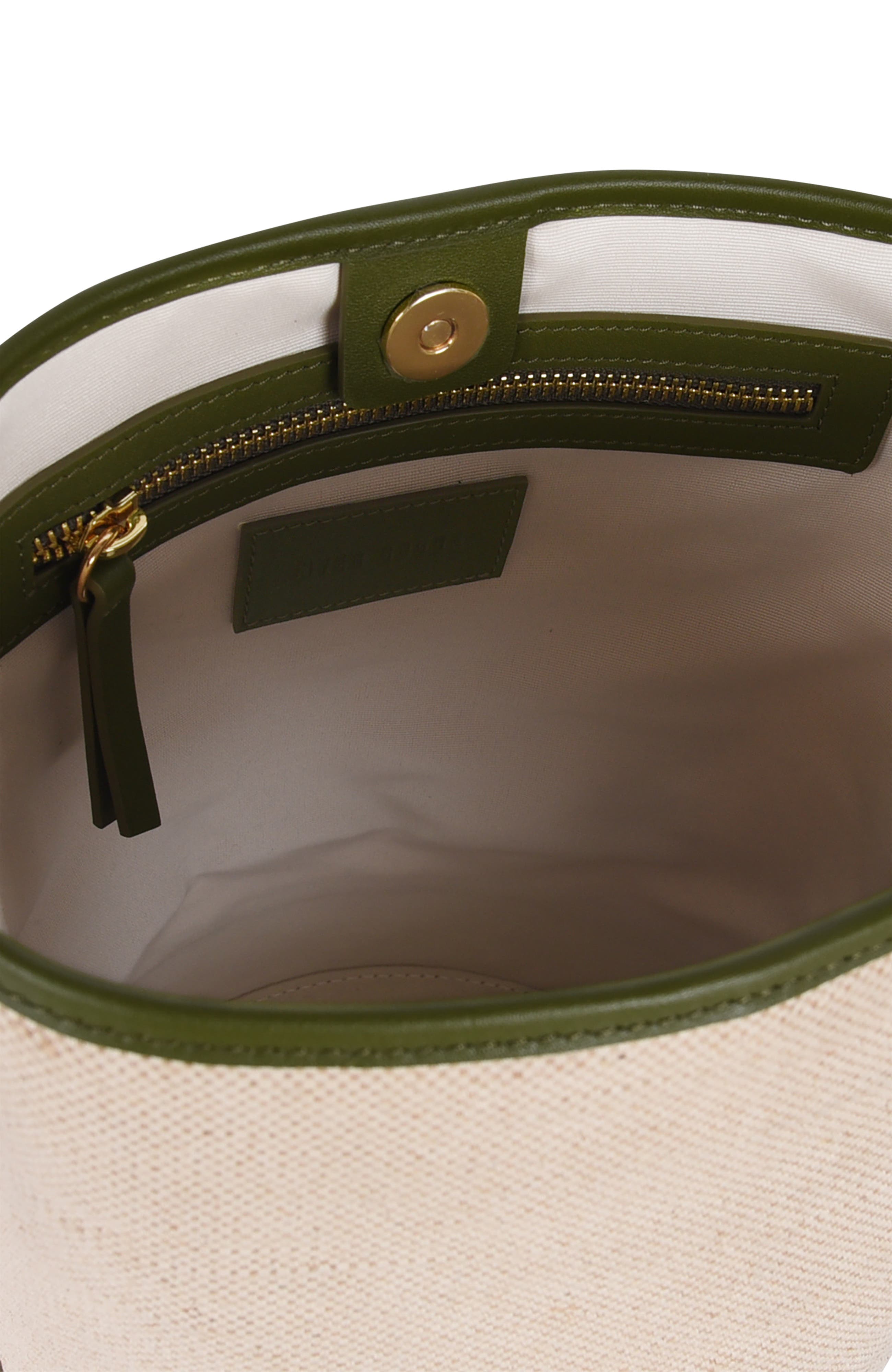 HYER GOODS Canvas and Upcycled Leather Convertible Bucket Bag, Alternate, color, 