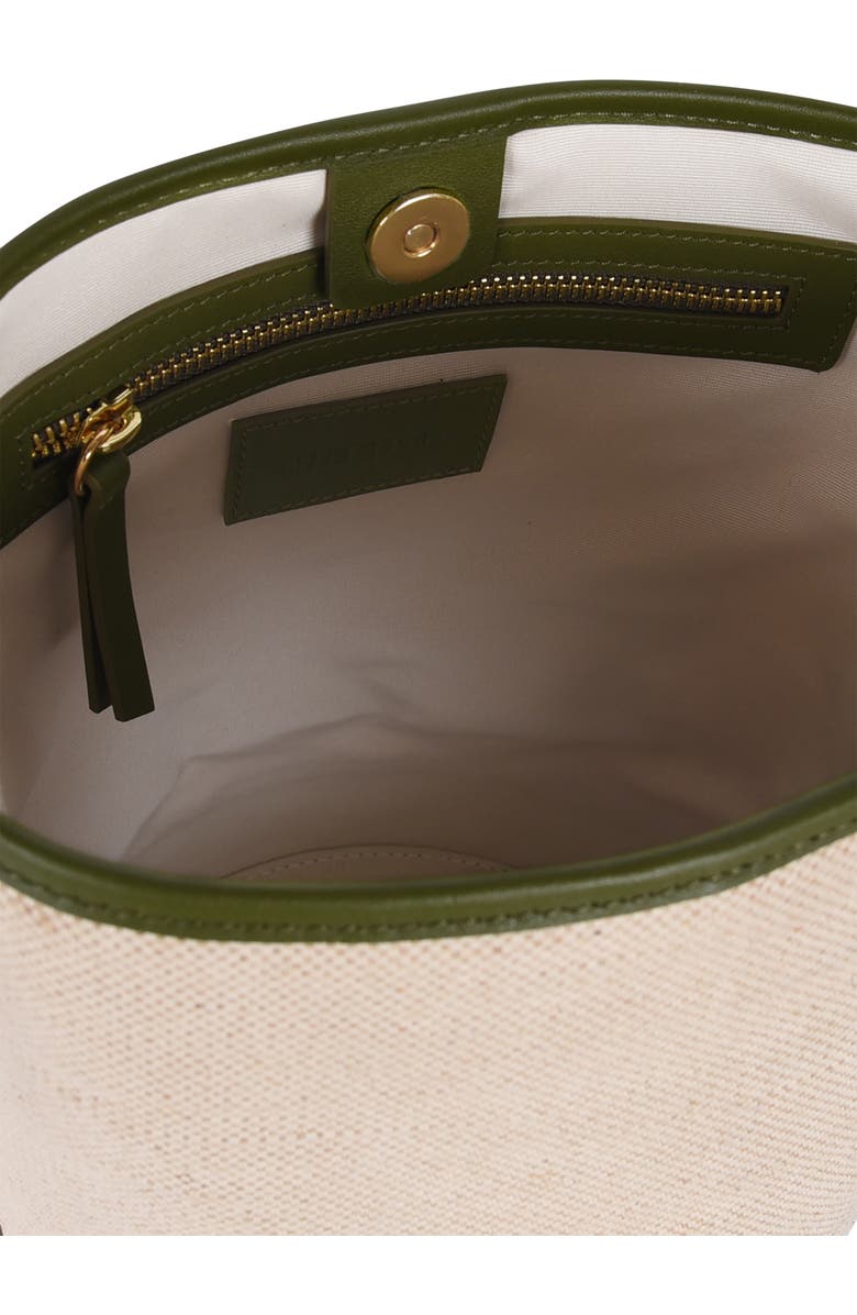 HYER GOODS Canvas and Upcycled Leather Convertible Bucket Bag, Alternate, color,