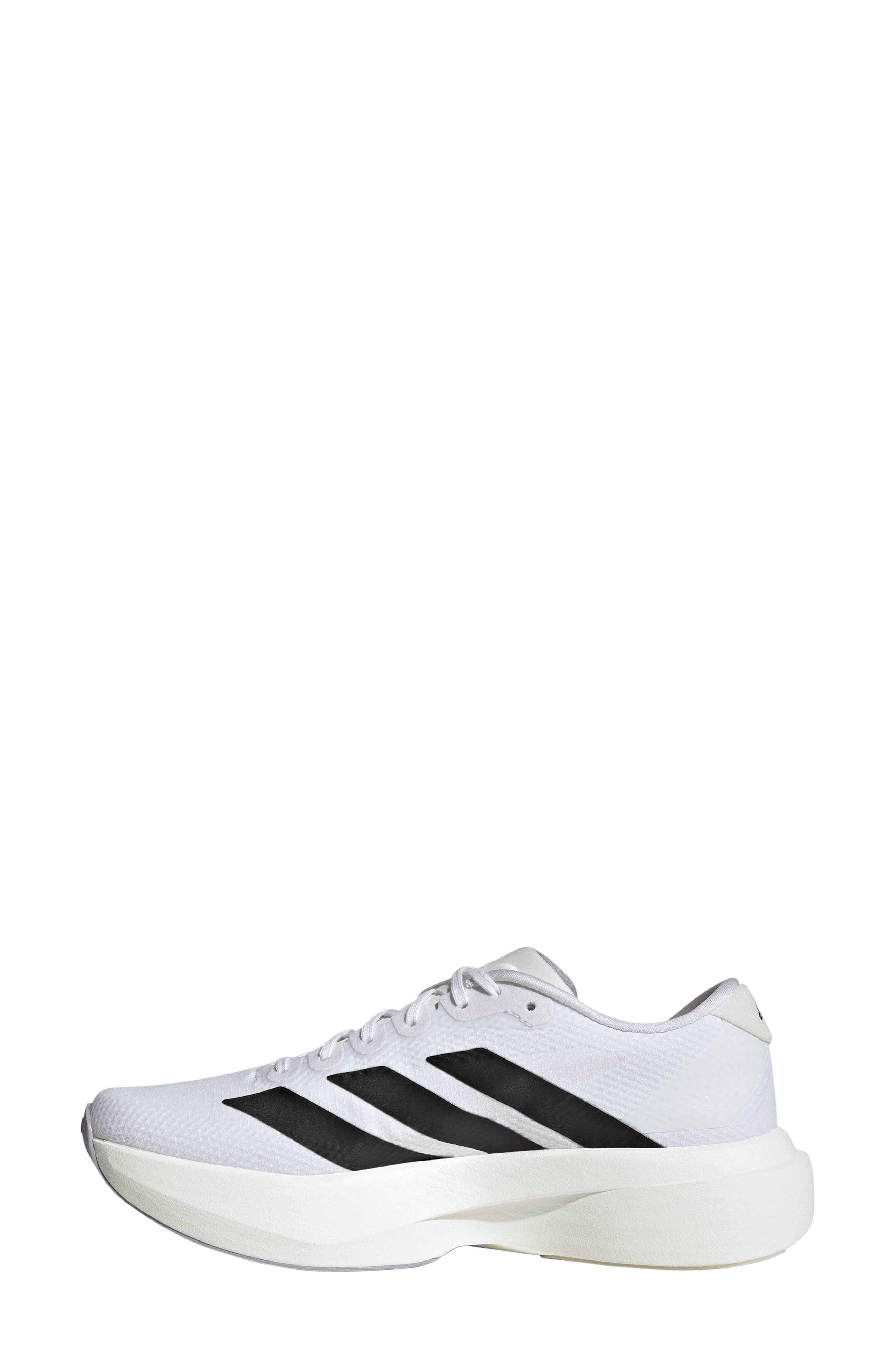 Adizero Evo SL WOVEN Running Shoe, Alternate, color, WHITE/ BLACK/ DASH GREY