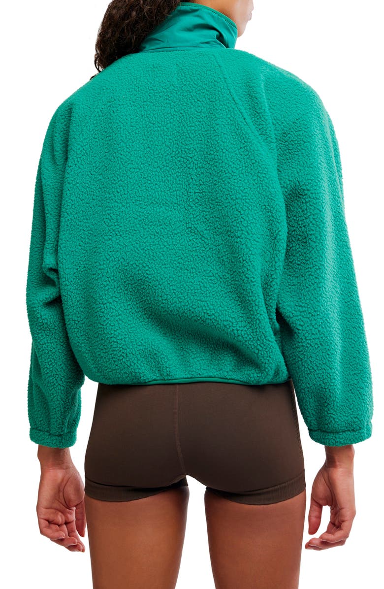 Free People FP Movement Hit the Slopes Fleece Jacket, Alternate, color, Green Glow