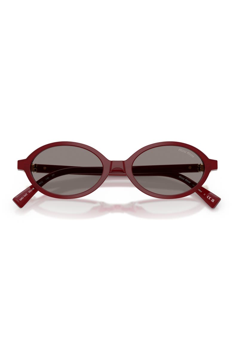 50mm Oval Sunglasses, Alternate, color, OPAL BURGUNDY / DARK GREY