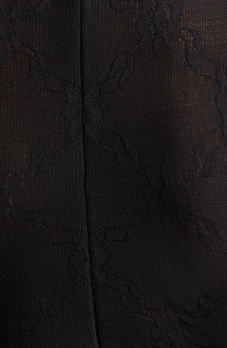 Victoria Beckham Funnel Neck Sleeveless Lace Bodysuit, Alternate, color, Black