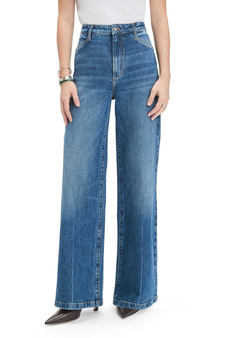 The Mischa Shortie Super High Waist Wide Leg Jeans, Main, color, CAMPBELL