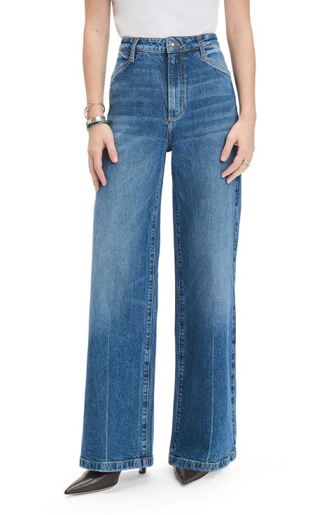 The Mischa Shortie Super High Waist Wide Leg Jeans (Campbell) (Petite)
