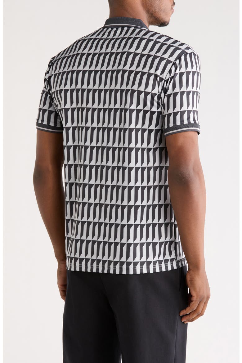Geometric Quarter Zip Performance Polo, Alternate, color, GREY