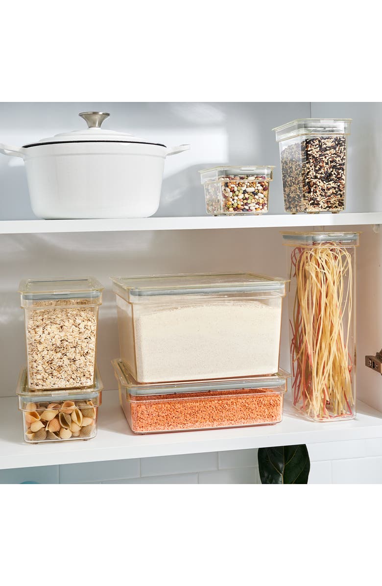 iDesign Medium Food Storage Bin with Airtight Lid - Set of 4 - Clear, Alternate, color, Clear