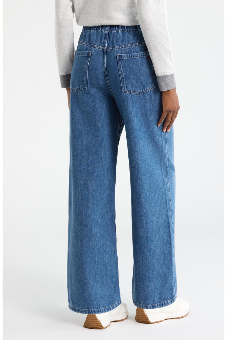 Ella Wide Leg Denim Pants, Alternate, color, MEDIUM WASH