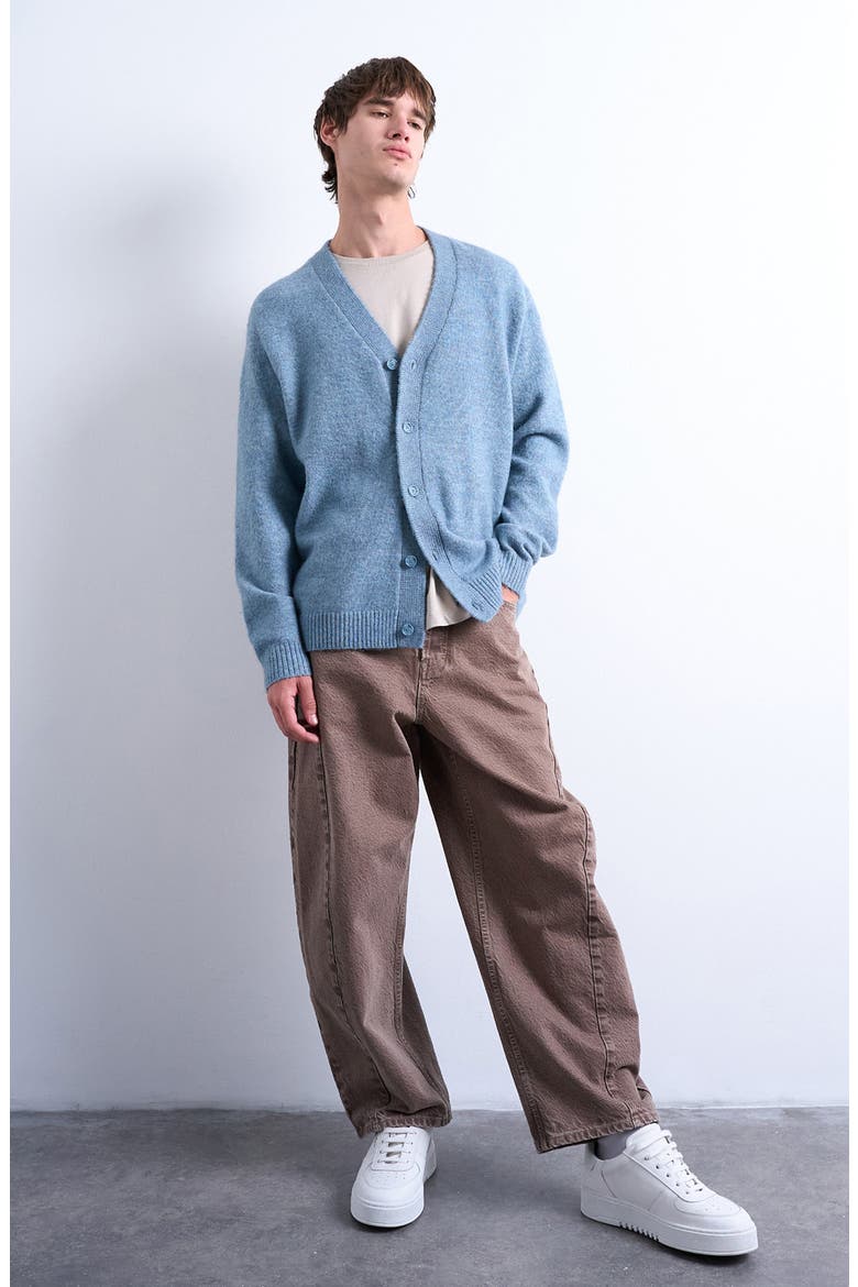 Oversize V-Neck Cardigan, Alternate, color, MEDIUM BLUE