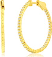 SUZY LEVIAN Rose Cubic Zirconia Hoop Earrings