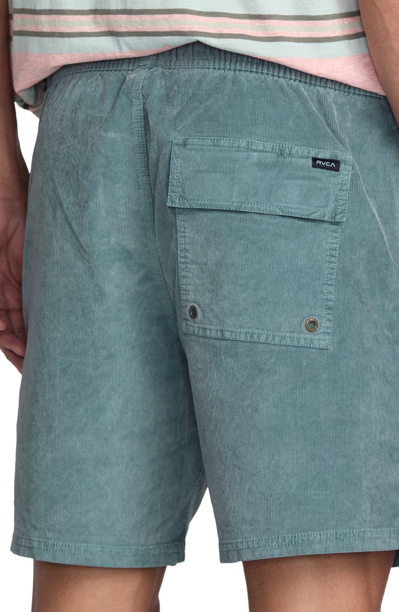 RVCA Escape Drawstring Cotton Walking Shorts, Alternate, color, Lead