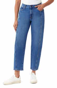 Kensie High Waist Ankle Barrel Leg Jeans