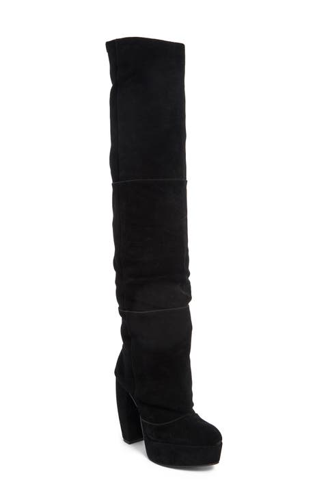Dallas Leather Over the Knee Platform Boot