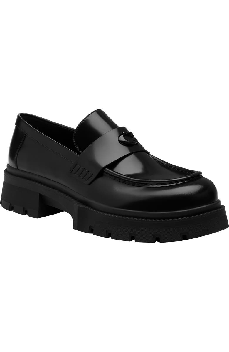 COACH Platform Loafer, Main, color, Black/ Black