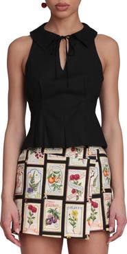 Avec Les Filles Tie Front Sleeveless Top