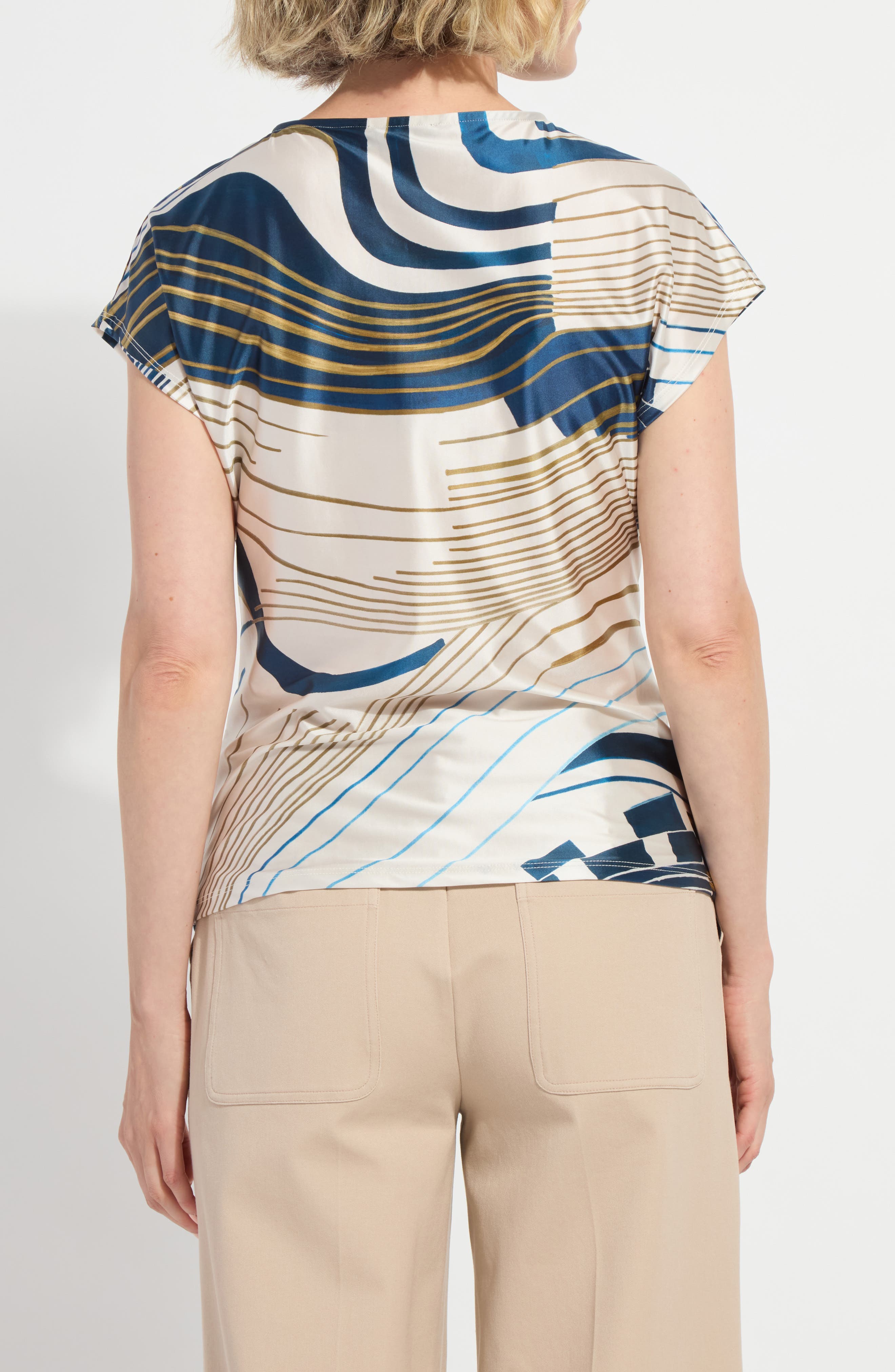 Faride Side Pleat Stretch Satin Top - image 2