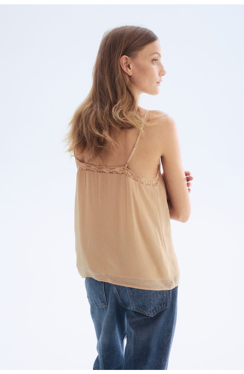H&M Embroidered Strappy Top, Alternate, color, Beige
