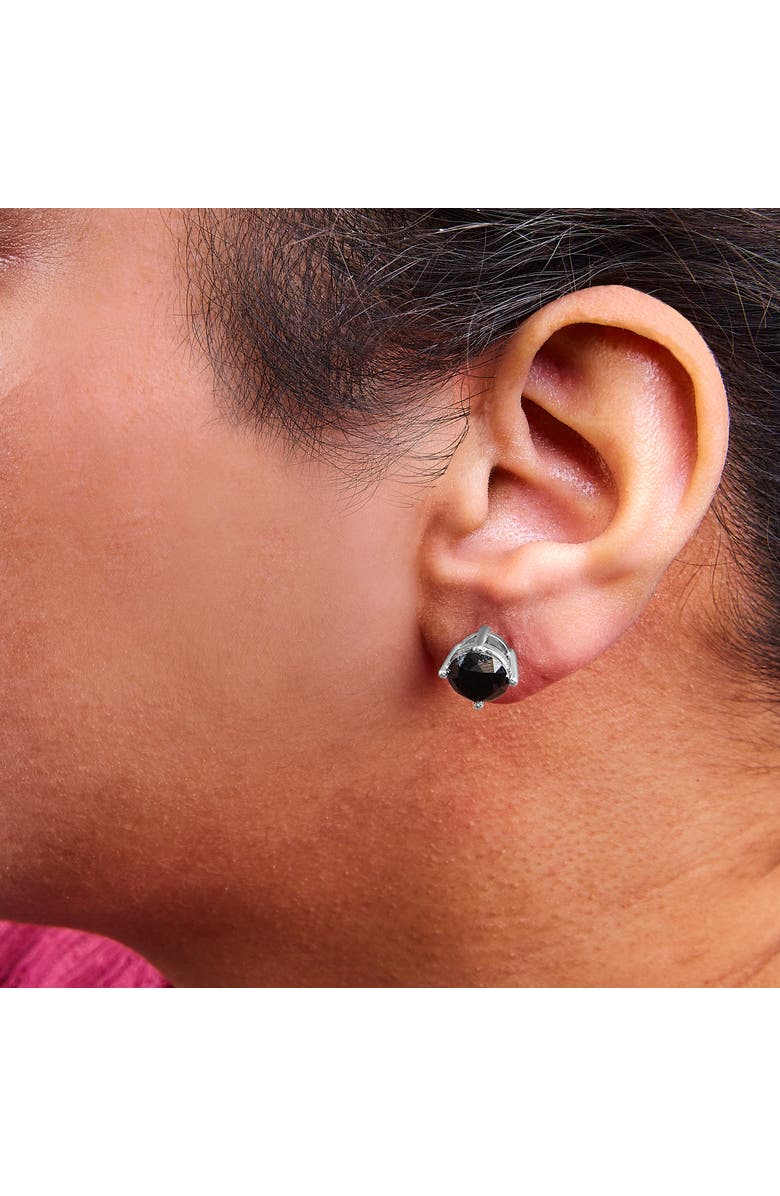 Haus of Brilliance 14K White Gold 6.00 Ct Black Diamond Stud Earrings with Screw Backs, Alternate, color, Black