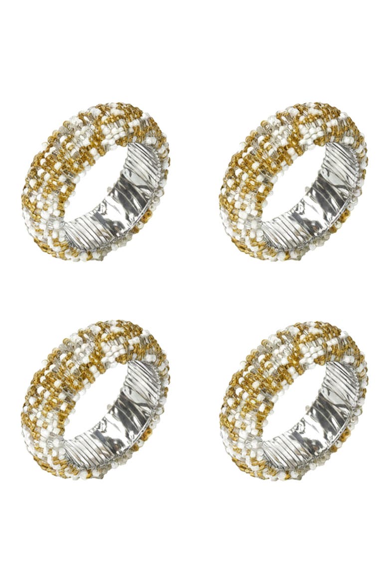 Set of 4 Shimmer Napkin Rings, Main, color, GOLD/ SILVER