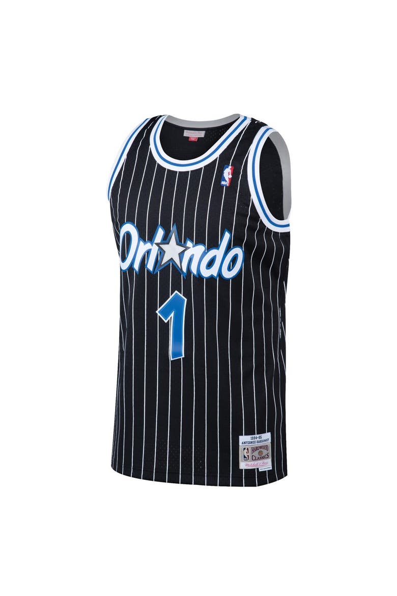 Men's Mitchell & Ness Penny Hardaway Black Orlando Magic Hardwood Classics Swingman Jersey, Alternate, color, Black
