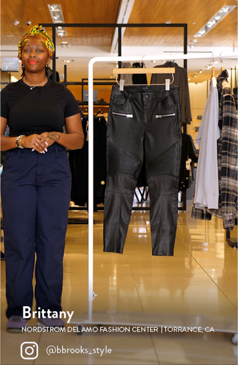 Suri Leather Biker Jeans, sales video thumbnail