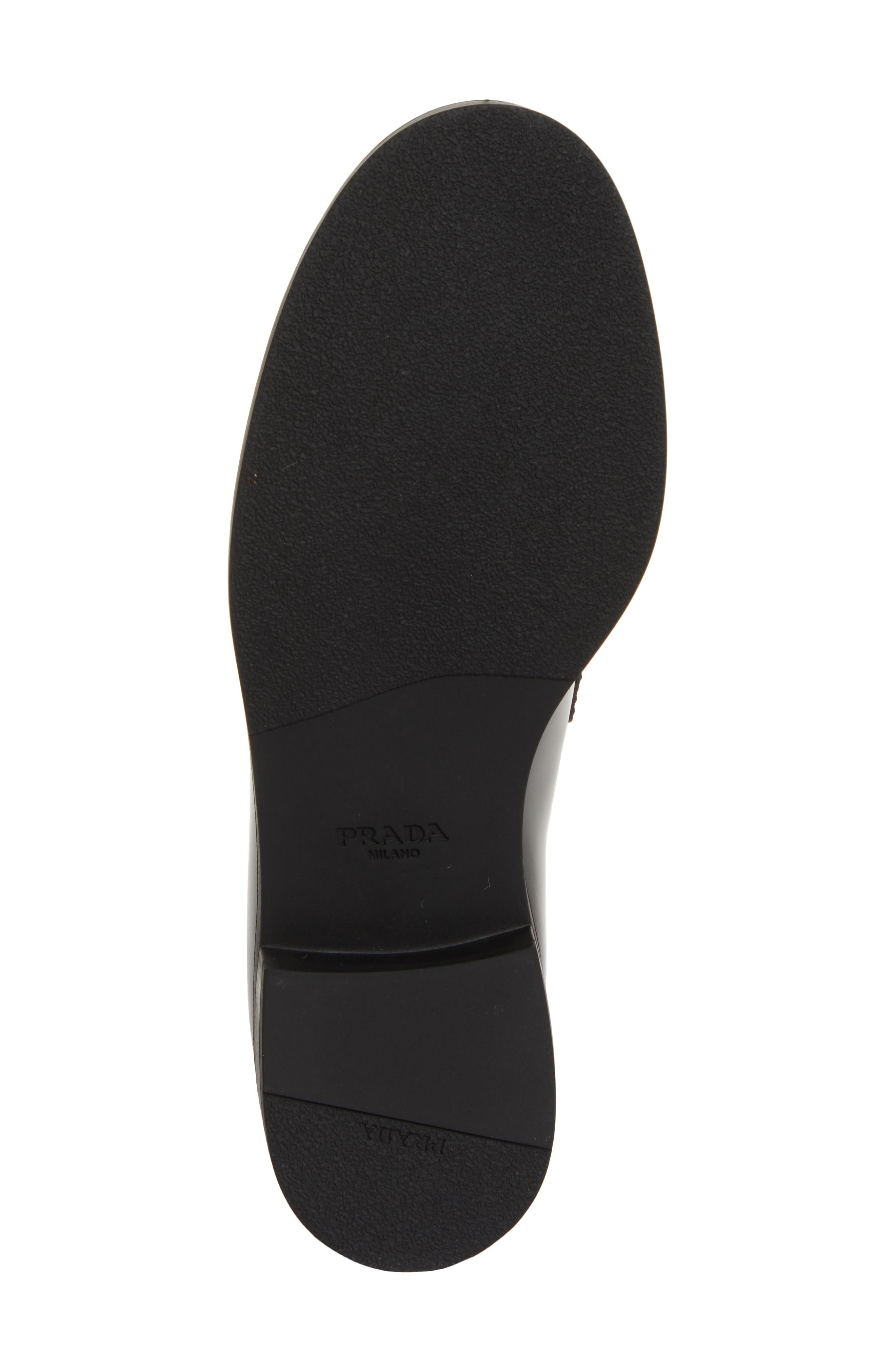 Prada Triangle Logo Patent Leather Loafer, Alternate, color, Nero