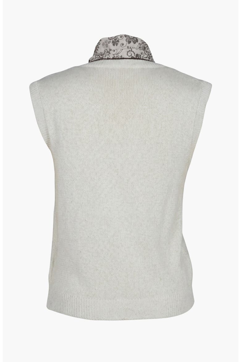 Soft Knit Sleeveless Cardigan Vest, Alternate, color, White