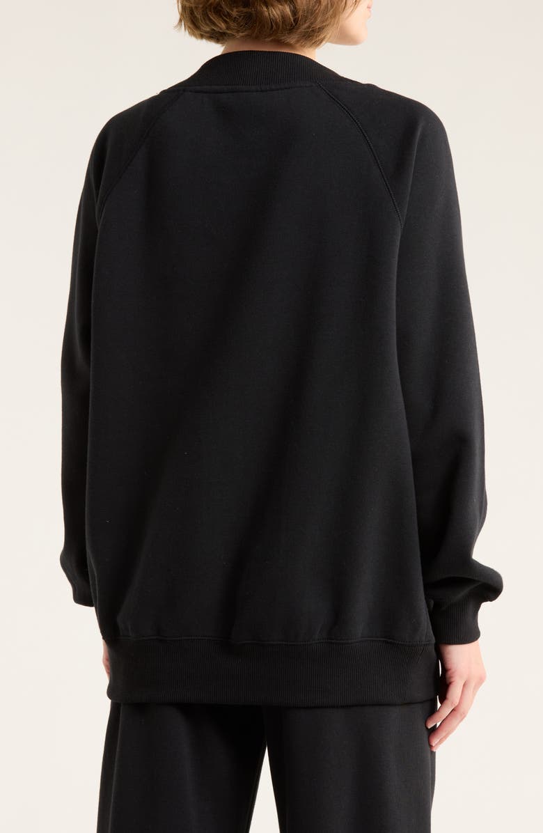 Abound Fleece V-Neck Sweater, Alternate, color, Black