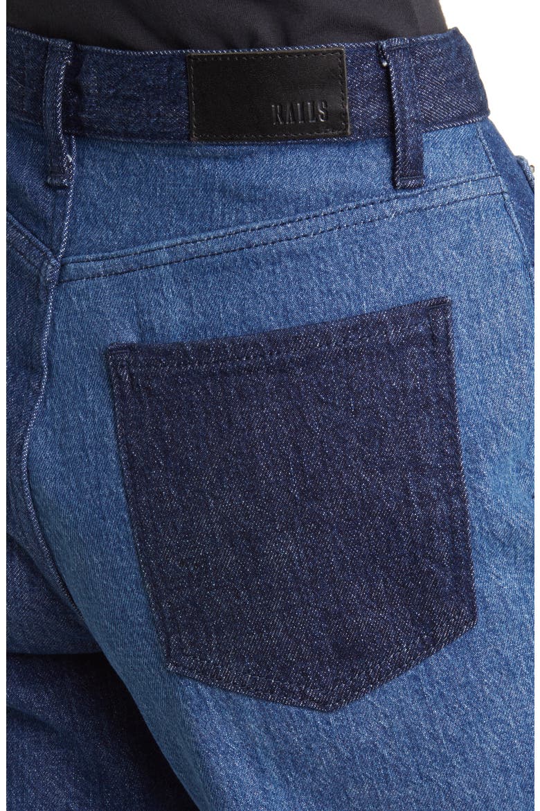The Getty Patchwork High Waist Crop Wide Leg Jeans, Alternate, color, INDIGO PATCHWORK