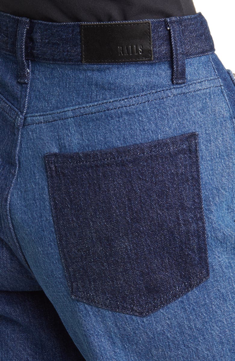Rails The Getty Patchwork High Waist Crop Wide Leg Jeans, Alternate, color, Indigo Patchwork