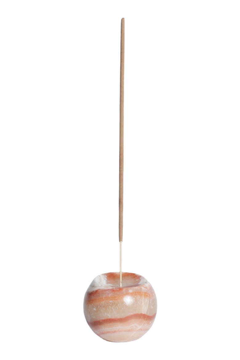 Gemstone Sphere Incense Holder, Main, color, Onyx Crème
