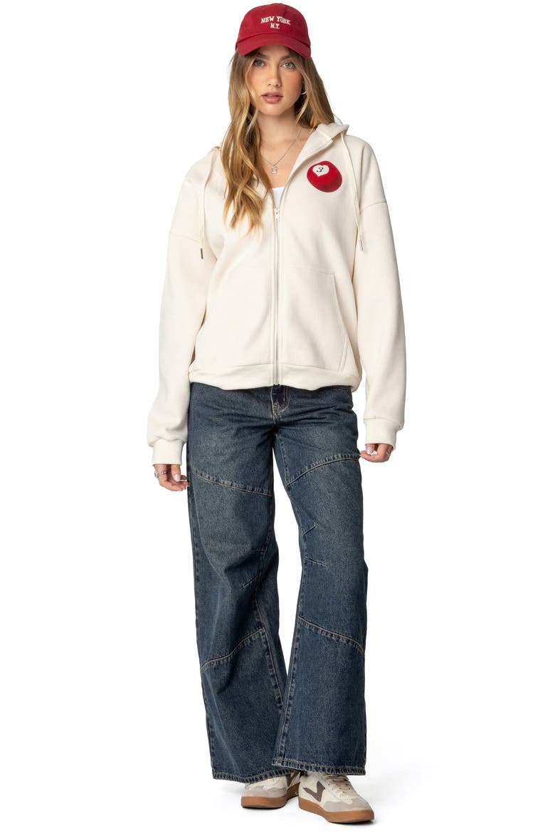Magic 3 Oversize Graphic Zip Hoodie, Alternate, color, CREAM