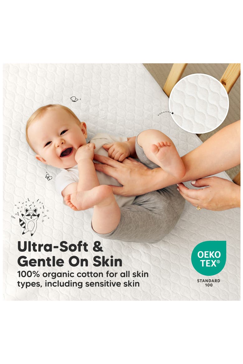 1-Pack Mavy Protect+ Waterproof Crib Mattress Protector, Alternate, color, Soft White