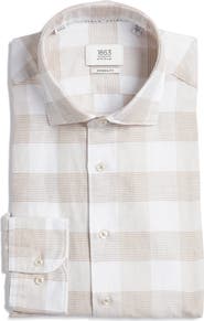1863 by Eterna Modern Fit Cotton & Linen Easy-Iron Dress Shirt