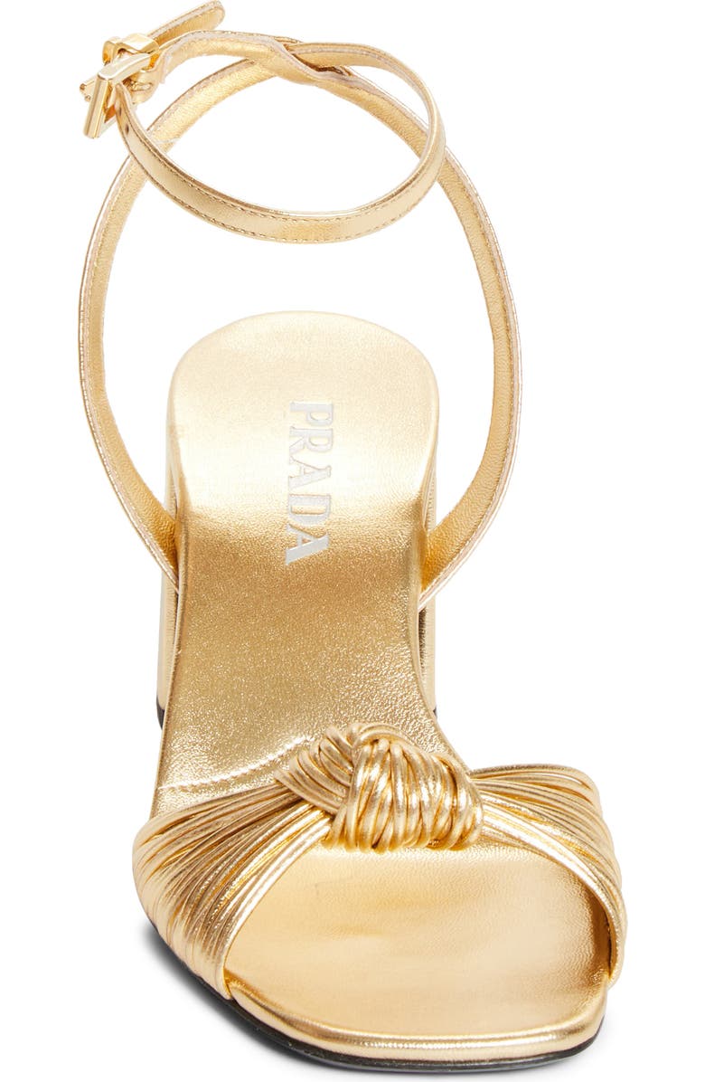 Prada Block Heel Ankle Strap Sandal, Alternate, color, Platino