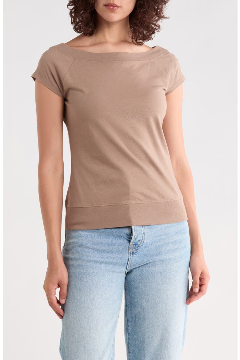 Cap Sleeve Top, Main, color, BROWN TRAIL