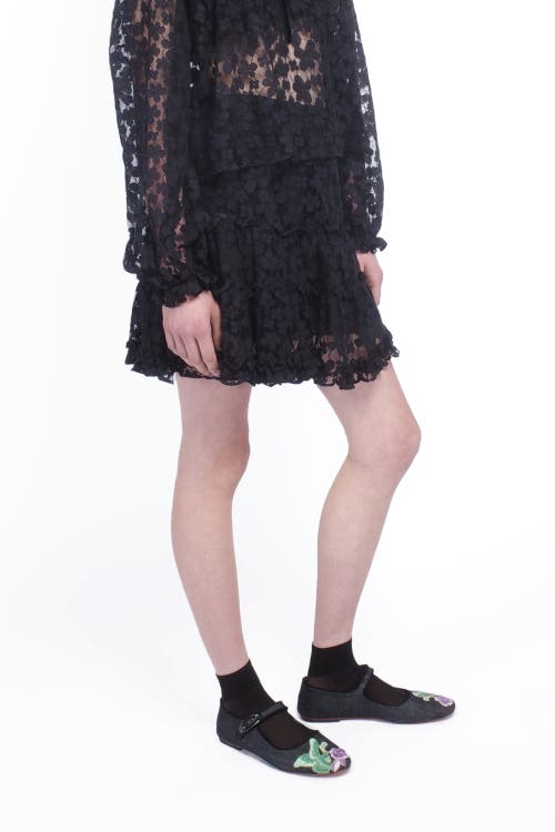 Shop Anna Sui Shadow Blossom Tulle Tiered Petticoat Skirt