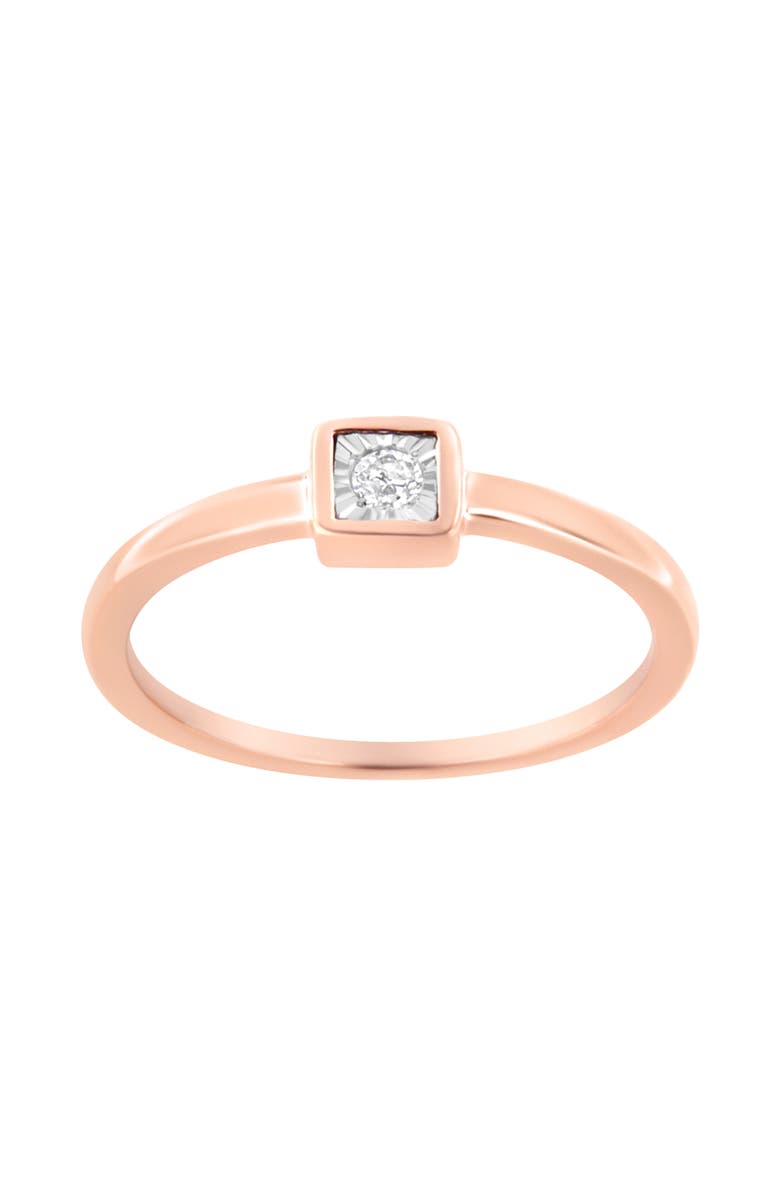 Haus of Brilliance 14K Rose Gold Plated Silver 1/20 cttw Miracle Set Diamond Promise Ring, Alternate, color, Rose Gold Over Silver