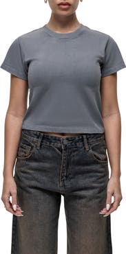 Good For Nothing Scribble Grey Baby Tee