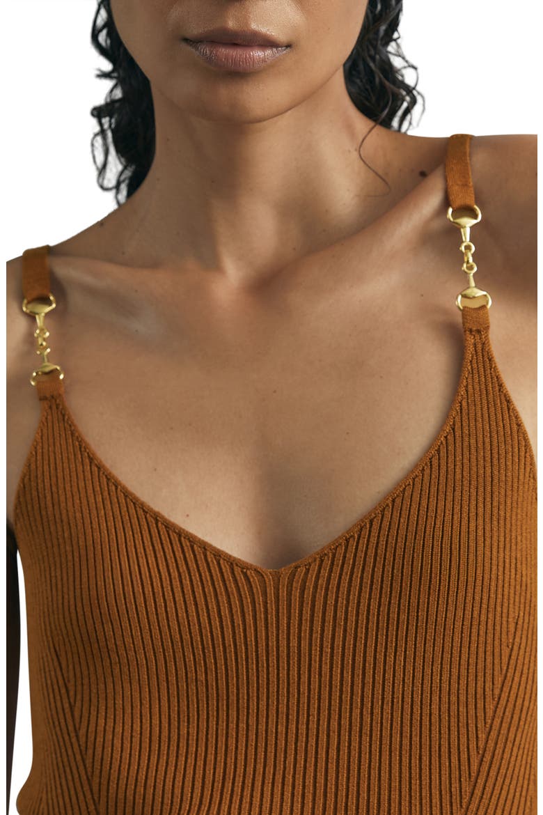 Cara Rib Silk Blend Sweater Tank, Alternate, color, RUST