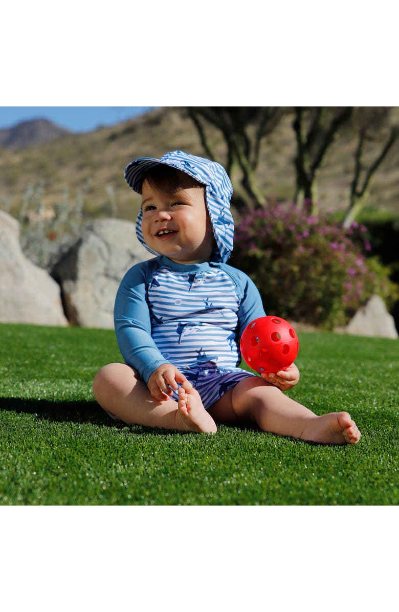 UV Skinz Zippy Long Sleeve Sun & Swim Shirt, Alternate, color, Shark Stripe