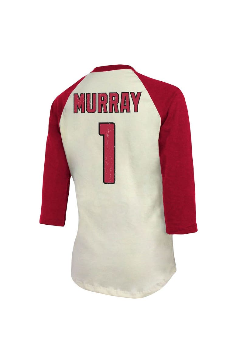 Majestic Threads Women's Fanatics Branded Kyler Murray Cream/Cardinal Arizona Cardinals Player Raglan Name & Number 3/4-Sleeve T-Shirt, Alternate, color, 