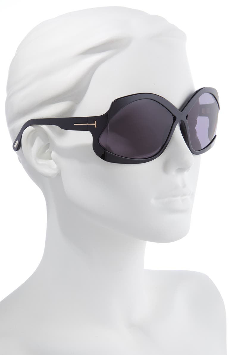 TOM FORD Cheyenne 68mm Oversize Butterfly Sunglasses, Alternate, color, 