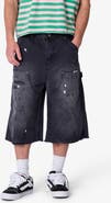 mnml Ultra Baggy Distressed Work Shorts
