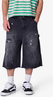 mnml Ultra Baggy Distressed Work Shorts