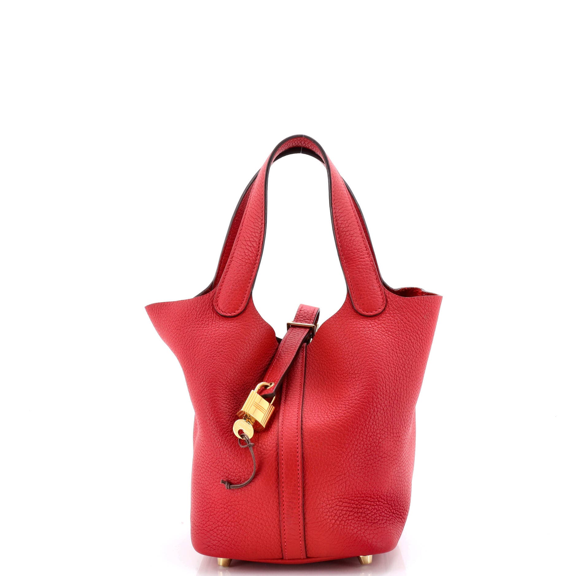 Pre-Owned Hermes Picotin Lock Bag Clemence PM, Main, color, Rouge Vif