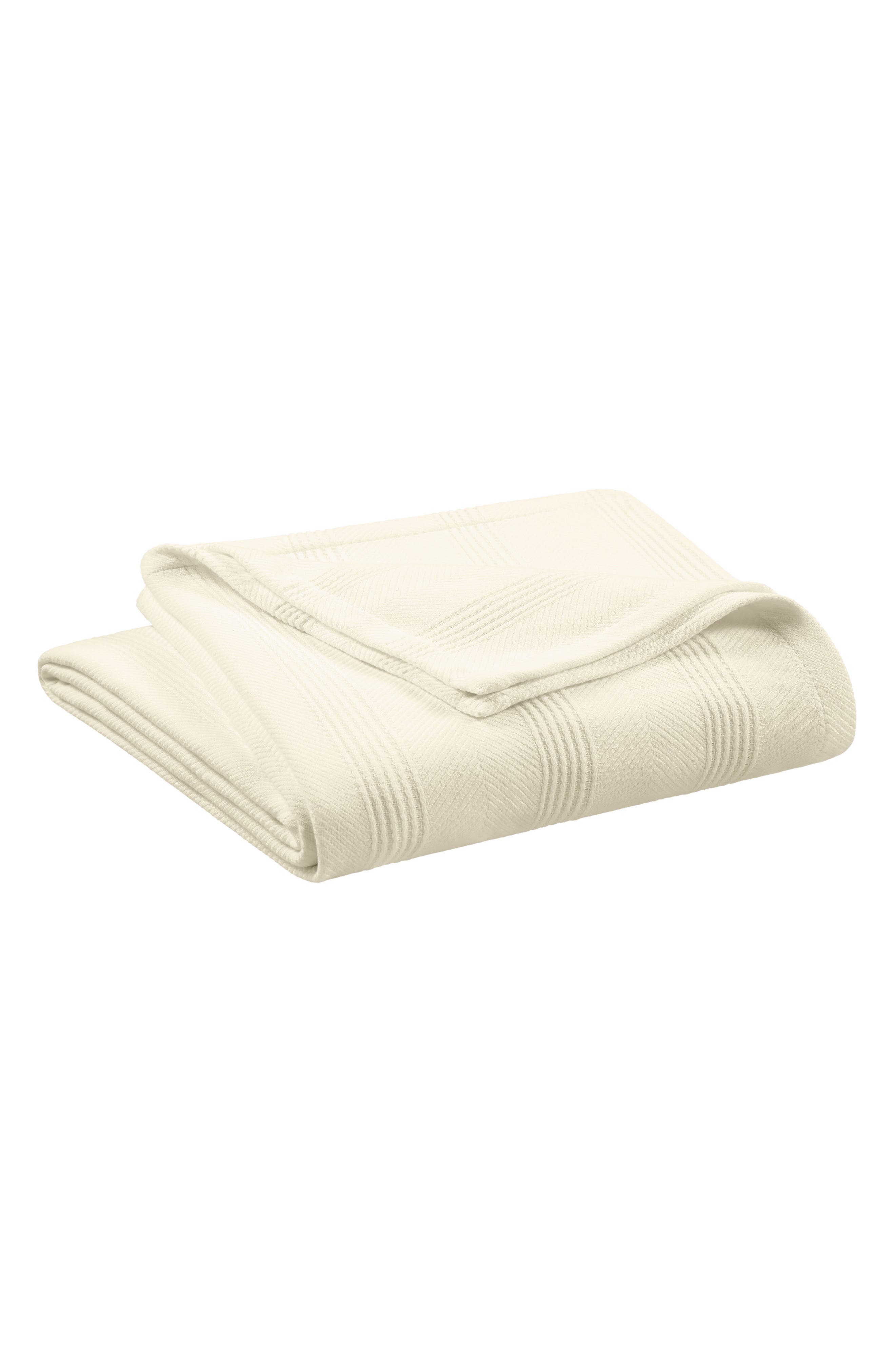 Vellux Textured Cotton Throw Blanket In White