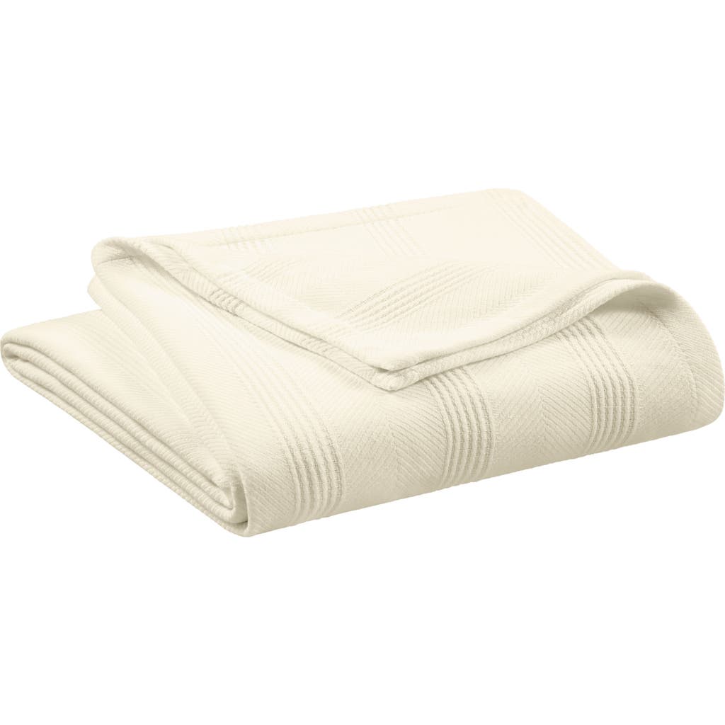 Vellux Textured Cotton Throw Blanket In White