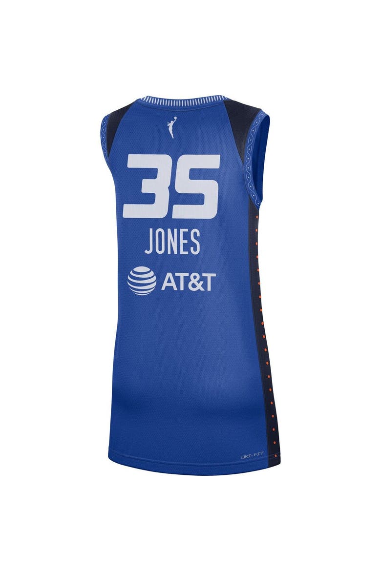 Women's Nike Jonquel Jones Blue Connecticut Sun 2021 Rebel Edition Victory Player Jersey, Alternate, color, Blue